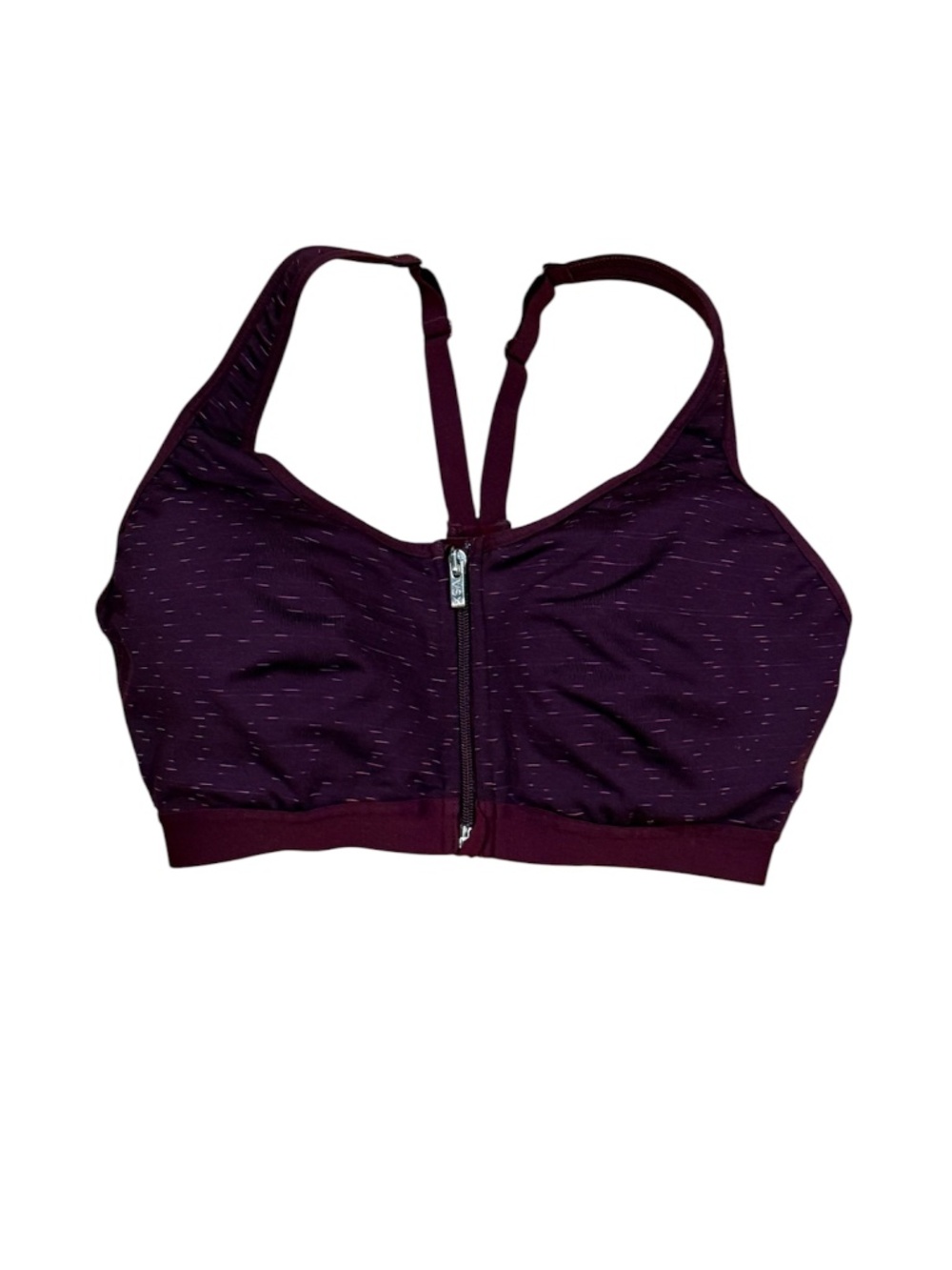 NWOT Victorias Secret Maroon Burgundy underwire zip front bra workout top 34C